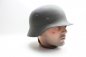 Preview: Wehrmacht M 40 EF 66/21478 steel helmet with wearer's name and a badge in top condition