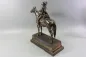 Preview: Original sculpture of a mounted German Wehrmacht cavalry soldier with steel helmet and equipment; inscribed "In memory of my service 1924–1938"