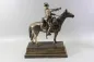 Preview: Original sculpture of a mounted German Wehrmacht cavalry soldier with steel helmet and equipment; inscribed "In memory of my service 1924–1938"