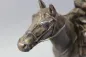 Preview: Original sculpture of a mounted German Wehrmacht cavalry soldier with steel helmet and equipment; inscribed "In memory of my service 1924–1938"