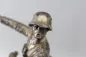 Preview: Original sculpture of a mounted German Wehrmacht cavalry soldier with steel helmet and equipment; inscribed "In memory of my service 1924–1938"