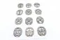 Preview: Lot of 13 beret badges BW on paper sheet