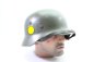 Preview: Former SS / Wehrmacht helmet, M35 apple green with double emblem and acceptance stamp.