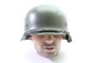 Preview: Ehem. SS / Wehrmachtshelm Helm M35 Apfelgrün mit Doppelemblem und Abnahmestempel