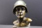 Mobile Preview: WW2 original soldier bust with dedication dated 25.03.37, steel helmet and HK, 13th Panzer Regiment