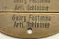 Preview: Erkennungsmarke eines Artillerie Schlossers  Georg Fastenau an Original Kette
