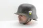 Preview: Wehrmacht Stahlhelm M42 NS66 mit einem Huber Jordan Emblem, Abzeichen und markiert