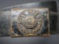 Preview: WWI belt buckle with strap "Gott Mit Uns" - iron with manufacturer on the tongue in very worn condition
