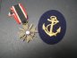 Preview: Small Kriegsmarine estate - certificate + medal for KVK 2nd class with manufacturer 92 + sleeve badge