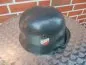 Preview: Luftwaffe steel helmet M35 with two emblems - stamped "Fl.Ausb.Rgt.23" erected in Magdeburg in 1939