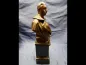 Preview: Bronzierte Büste mit Bildnis von Kaiser Wilhelm II auf Holzsockel mit Plakette "Offizierschiessen am 5.8.03 1.Preis"