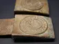 Preview: 2x belt buckles, found in the ground - SA denazified + Prussia with leather tongue