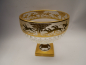 Preview: Erich Honecker Estate. Large Footed Bowl with Fox Hunting Motif. Gold Overlay, Josephinenhütte