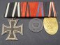 Preview: Four order clasp with three medals Württemberg - among other things EK2 Iron Cross 2nd Class + 3rd Class Service Award 1913