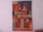 Preview: Bauhaus wall hanging / tapestry - geometrically arranged female body. (face + braids + breasts). Environment Grete Reichard