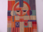 Preview: Bauhaus wall hanging / tapestry - geometrically arranged female body. (face + braids + breasts). Environment Grete Reichard