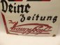 Preview: Enamel sign "Deine Zeitung - Der Kampfruf" with manufacturer BEHA-Werk, Vienna XIII - 400x505 mm