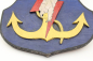 Preview: Ww2 German original emblem of the NJL night control ship Togo original on-board coat of arms field post number M53441