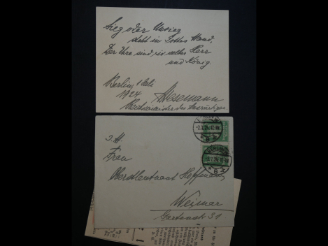 Gustav Ernst Stresemann (1878–1929) – handwritten and signed card from 1924 – Nobel Peace Prize 1926