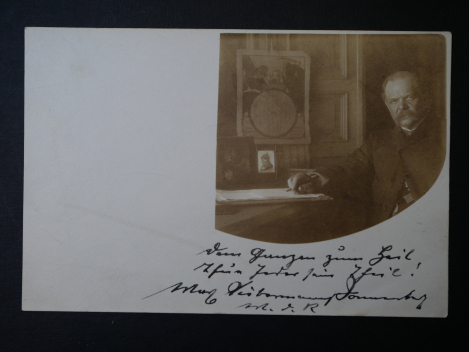 Autograph - Autograph Max Liebermann von Sonnenberg - Eigenhändige Unterschrift auf Postkarte + Visitenkarte