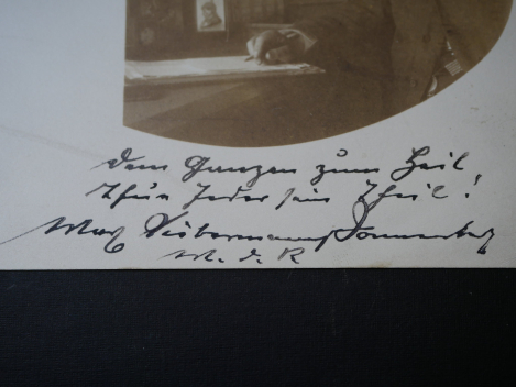 Autograph - Autograph Max Liebermann von Sonnenberg - Eigenhändige Unterschrift auf Postkarte + Visitenkarte