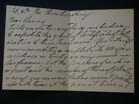 Preview: Autograph John Elliot Burns (1858-1943) - Britischer Politiker - Umschlag + Karte mit Unterschrift, Anschreiben an Burns