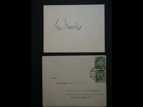 Autograph - Friedrich Ebert (1871 - 1925) - Karte mit eigenhändiger Signatur