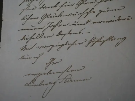 Autograph - Friedrich Graf zu Limburg-Stirum, deutscher Diplomat, Politiker und Staatssekretär im Auswärtigen Amt des Deutschen Kaiserreichs