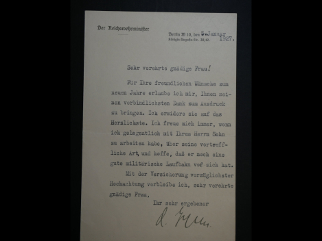 Autograph - Otto Geßler (1875-1955), einseitiger Brief von 1927 als Reichswehrminister