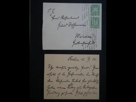 Autograph - Otto Geßler (1875-1955), Brief mit Umschlag von 1925 als Reichswehrminister an Oberleutnant Hoffmann