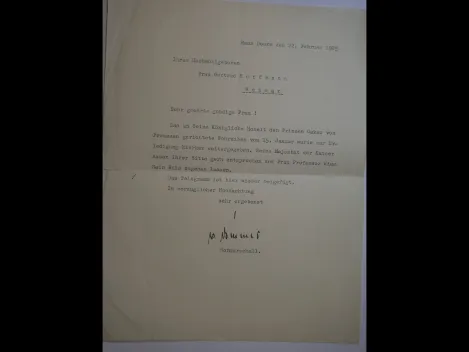 Autograph Wilhelm (Ernst Justus) von Dommes (1867-1959) eigenhändige Unterschrift auf einen Brief