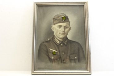 ww2 ,Originale Bleistiftradierung - Bild -  eines Wehrmacht Soldaten