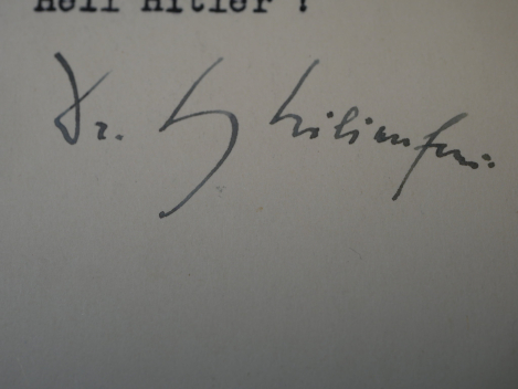 Preview: Autograph - Schriftsteller Heinrich Lilienfein (1879 - 1952), eigenhändig signierte Postkarte an einen Geheimen Justizrat, 1935