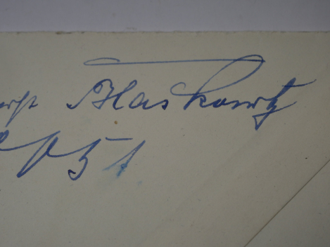 Autograph - Generaloberst Johannes Blaskowitz (1883 - 1948) - Generaloberst, Ritterkreuzträger mit Eichenlaub und Schwerter