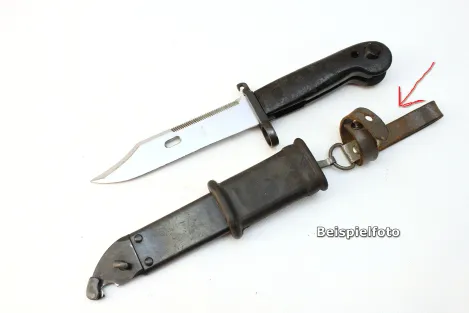 East German NVA AK-47 combat knife with leather belt loop.