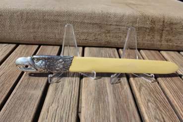 Preview: Zeitungswender / Brieföffner aus Mammut Elfenbein mit Silbermontur 800 er Silber aus dem Nachlass eines Adjutanten