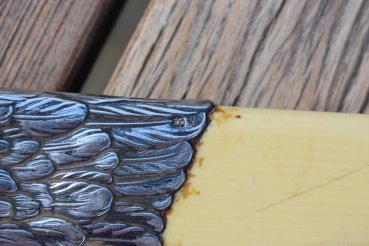 Zeitungswender / Brieföffner aus Mammut Elfenbein mit Silbermontur 800 er Silber aus dem Nachlass eines Adjutanten