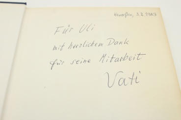 Book Nachtjagdleitschiff Togo 1943-1945 with the author's signature and dedication to his son. ISBN9783927292000