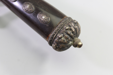 Ehrengeschenk – Herrschaftlicher Bärenfänger / Jagddegen mit Silberbeschlägen 1853