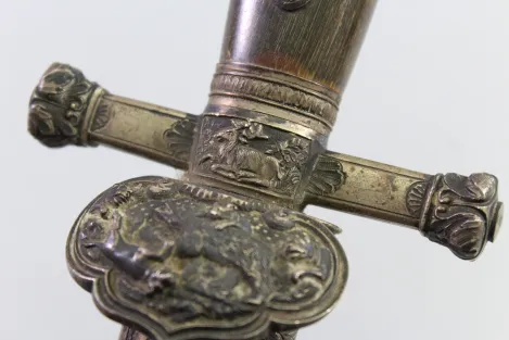 Bear Hunter / Hunting Sword with Silver Fittings 1853