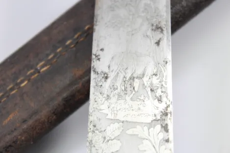 Bear Hunter / Hunting Sword with Silver Fittings 1853