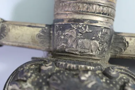 Bear Hunter / Hunting Sword with Silver Fittings 1853