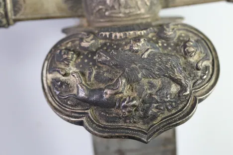 Bear Hunter / Hunting Sword with Silver Fittings 1853