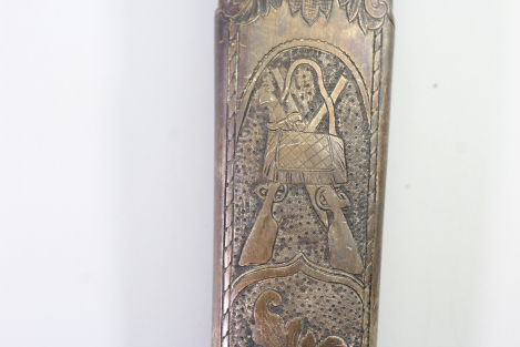 Ehrengeschenk – Herrschaftlicher Bärenfänger / Jagddegen mit Silberbeschlägen 1853