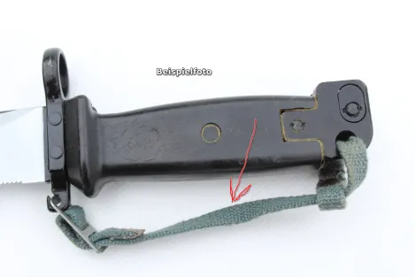 East German NVA AK-47 combat knife, leather bayonet lock for handle