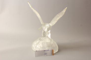 Vintage Glass Hunting Eagle and Fish Figurine Art Deco Collectible /French Studio Vintage