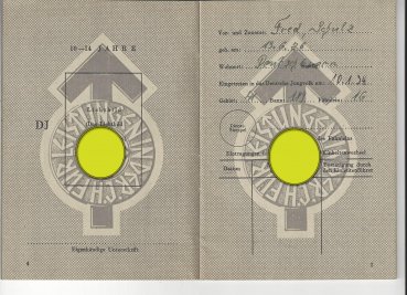 HJ Leistungsbuch mit Besitzzeugniss HJ Leistungsabzeichen in Silber, Bann 189, Gebiet 41 Gefolgschaft 16