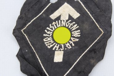 Stoff HJ Leistungsabzeichen - Für Leistungen in der H. J. Cloth-Version auf schwarz, schwarz-Klasse