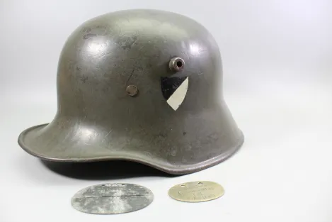 Original M18 Reichswehr Stahlhelm TJ66 C. Thiel & Söhne – Hpt. Walter – mit 2 Kurt-Walter-Marken