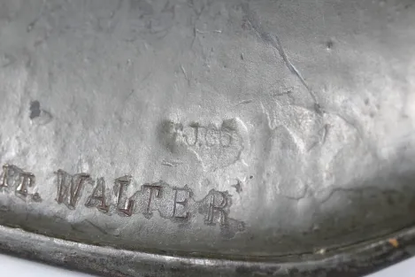 Original M18 Reichswehr Stahlhelm TJ66 C. Thiel & Söhne – Hpt. Walter – mit 2 Kurt-Walter-Marken